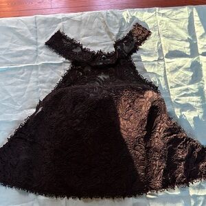 Cache Black Lace Halter top